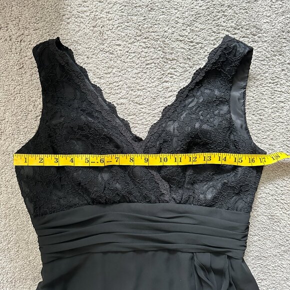 JESSICA HOWARD PETITE | Women's  Lace Chiffon Petite Dress | Black | Size: 10P - Picture 7 of 8